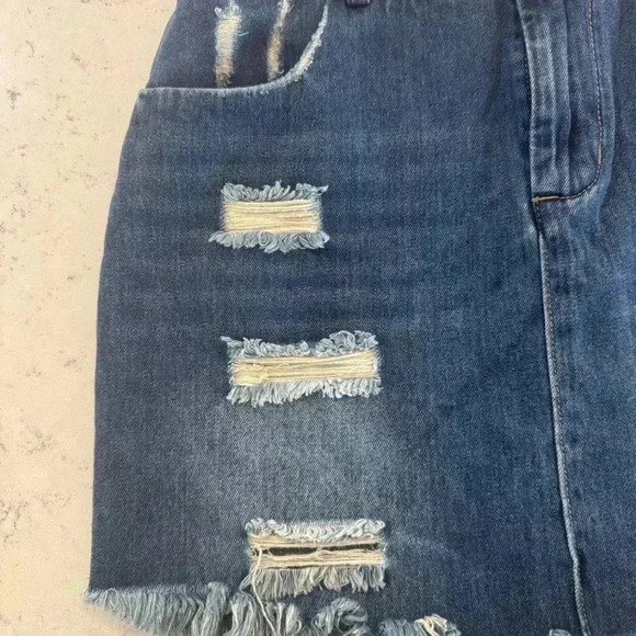 HAYDEN Distressed Paperbag Blue Denim Jean Skirt Size M - Picture 13 of 14